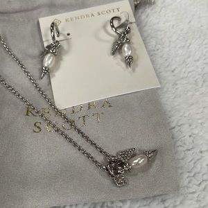 Kendra Scott Mother of Pearl necklace and earring set
